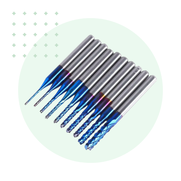 YoraHome CNC Shank Blue Coated Corn Milling Bits (10 Pcs)