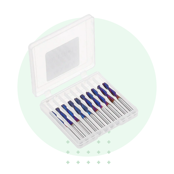 YoraHome CNC Shank Blue Coated Ball Nose Bits (10 Pcs)