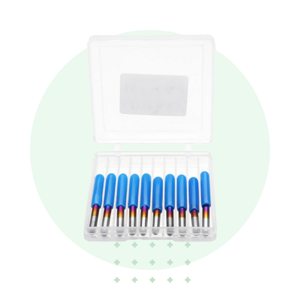 YoraHome CNC Shank Blue Coated V-Shape Bits (10 Pcs)